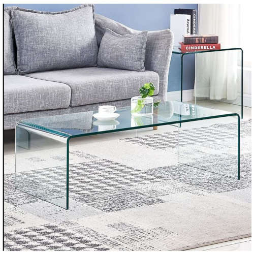 Coffee Tables - Transparent Tempered Glass (1m Width)