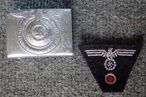 German Belt Buckle and Cap Badge - reproduction