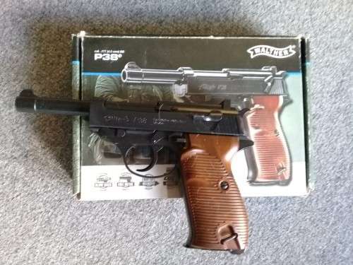 Walther P 38 pistol made by Umarex. 4.5mm steel BBs. Full metal construction. NOW PRICE Reduced!!