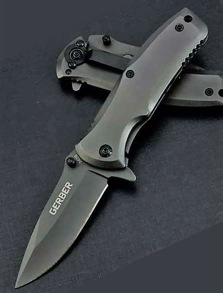 *LOW START** FINE EDGE FOLDING KNIFE -Titanium Surface Blade