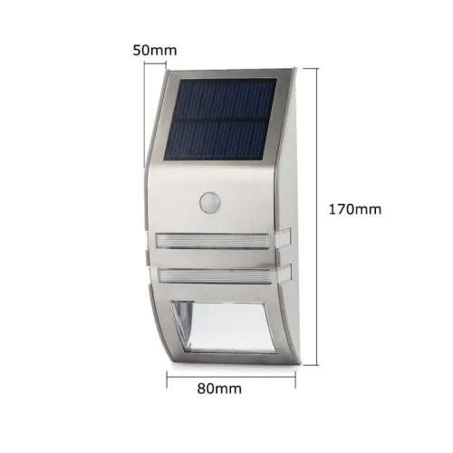 A QUALITY STAINLESS STEEL SOLAR OUTDOOR WALL LIGHT (AWESOME & HASSLE FREE)