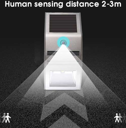 *ONLY 8 ON AUCTION* STAINLESS STEEL SOLAR OUTDOOR WALL LIGHT