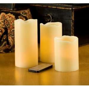 LED FLAMELESS CANDLE SET (3 pce remote control) STUNNING DECOR PIECE