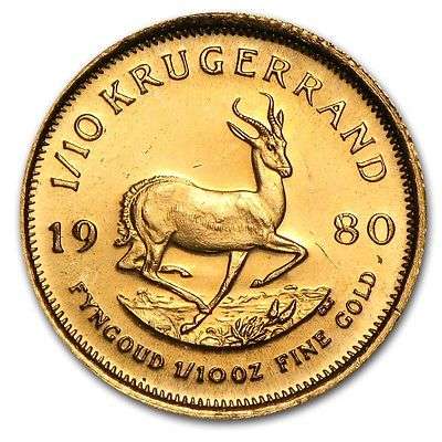 1980 UNCIRCULATED KRUGERRAND 1/10 OZ COIN!!!
