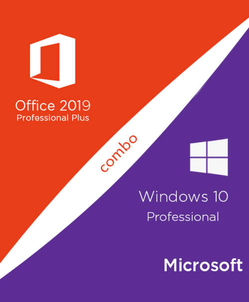 WINDOWS 10 PRO + MS OFFICE PRO PLUS 2019 COMBO DEAL 32 and 64 Bit