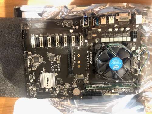 Asrock H110 Pro BTC+ Motherboard and Celeron G3930 2.9Ghz Processor included and backplate no ram
