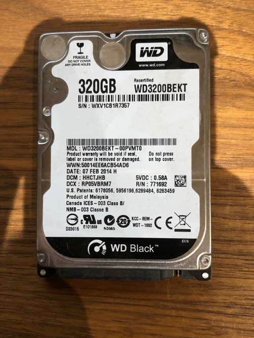 Western Digital Black 320gb 2.5" drive