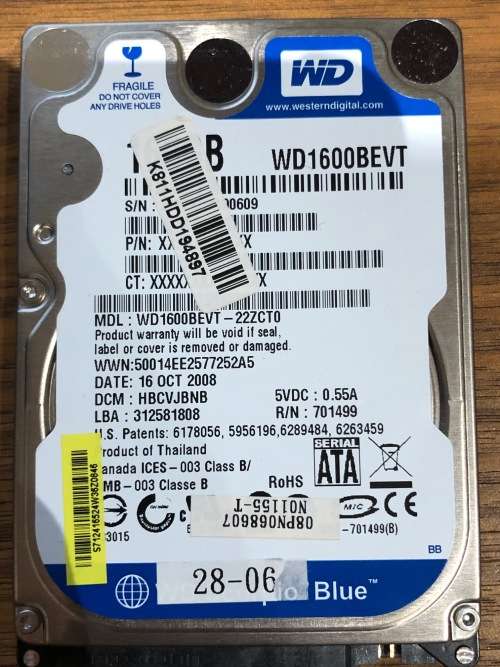Western Digital Blue 160gb 2.5" drive
