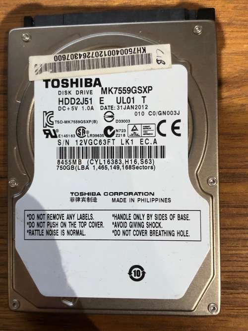 Toshiba 750Gb drive