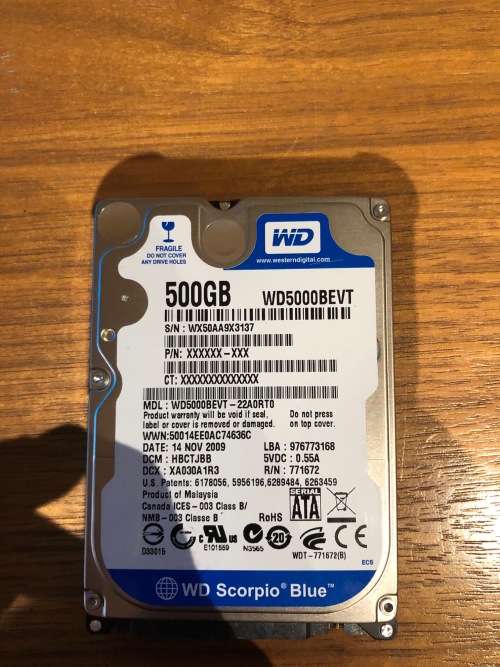 3X 2.5" Harddrive Seagate SSHD-1tb, WD 500gb, Toshiba 1TB