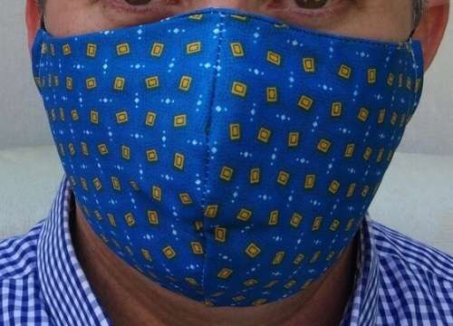 Face Masks Cotton (3 Layers) Blue  Shweshwe