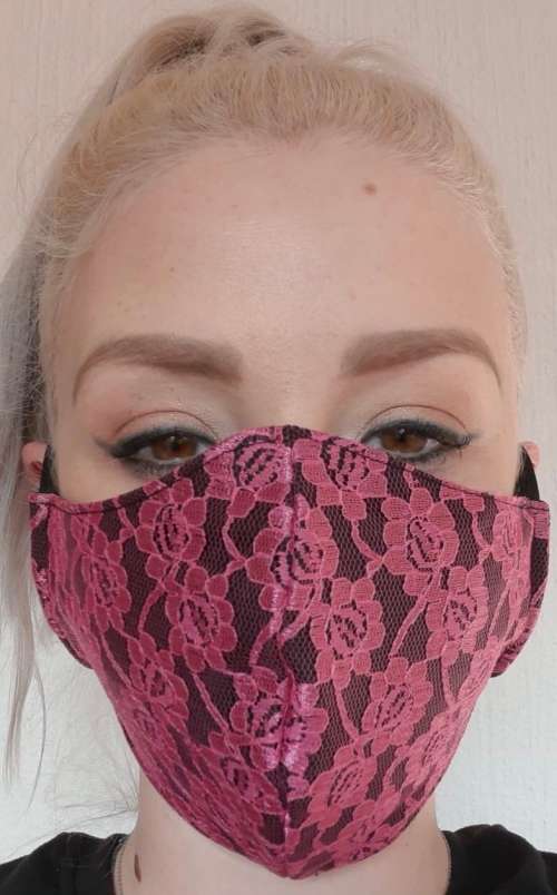 Face Mask Pink Lace