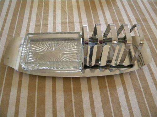 Metal Toaster holder and Butter dish