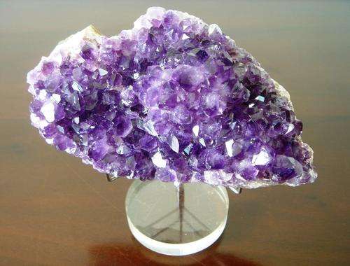 AMETHYST STONE / CRYSTALS from BRAZIL, DESK PIECE FOR DISPLAY (WITH STAND)