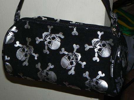 Black Handbag with Silver Skull Images