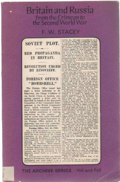 BRITIAN AND RUSSIA, FROM THE CRIMEAN TO THE SECOND WORLD WAR - F W STACEY (1 ST 1969)
