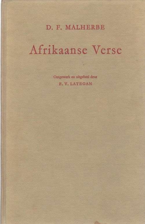 AFRIKAANSE VERSE - D F MALHERBE (8 STE HERSIENE  DRUK 1970)
