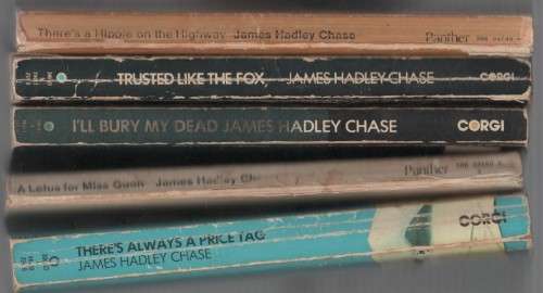 5 X JAMES HADLEY CHASE PAPERBACKS (1970 - 1979)