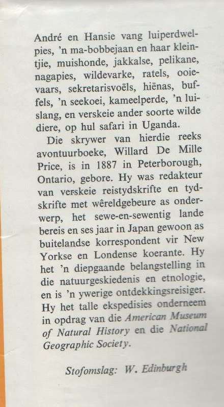 AFRIKA - AVONTUUR - WILLARD PRICE (1963)