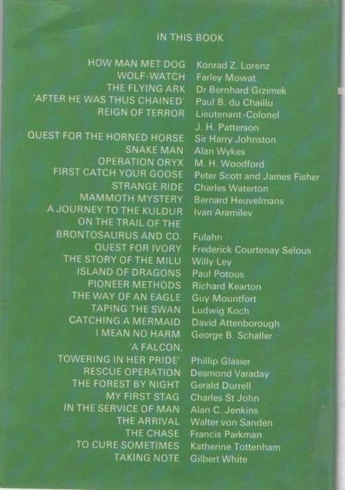 NATURE QUEST, AN ANTHOLOGY OF WILD LIFE STORIES - ALAN C JENKINS  (1972)