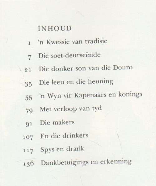 DESSERTWYN IN SUID-AFRIKA - ANDRE P BRINK (1974)