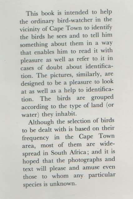 SOME BIRDS OF THE CAPE - J M WINTERBOTTOM AND C J UYS (1969)