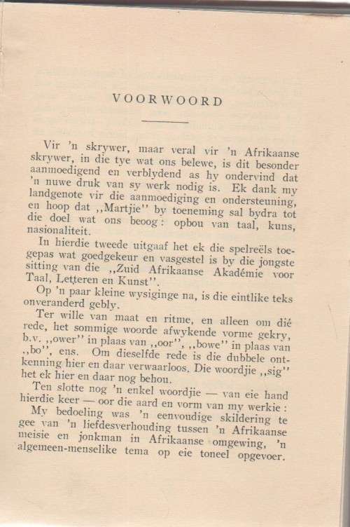 MARTJIE - JAN F E CELLIERS (VYFTIENDE DRUK 1940)