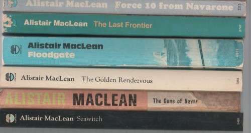 SIX PAPERBACKS BY THE AUTHOR ALISTAIR MACLEAN