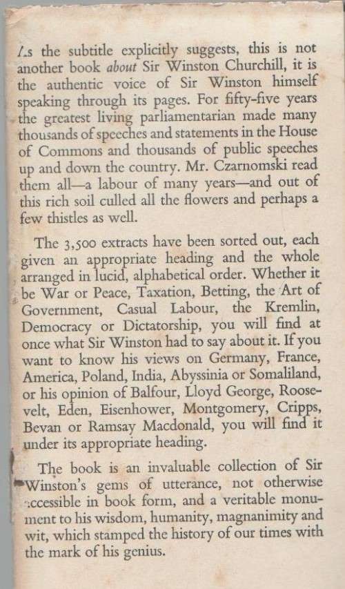 THE WISDOM OF WINSTON CHURCHILL (1 ST PUBLISHED 1956)