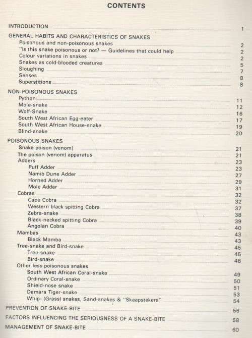 SNAKES OF SOUTH WEST AFRICA - P J BUYS AND P J C BUYS