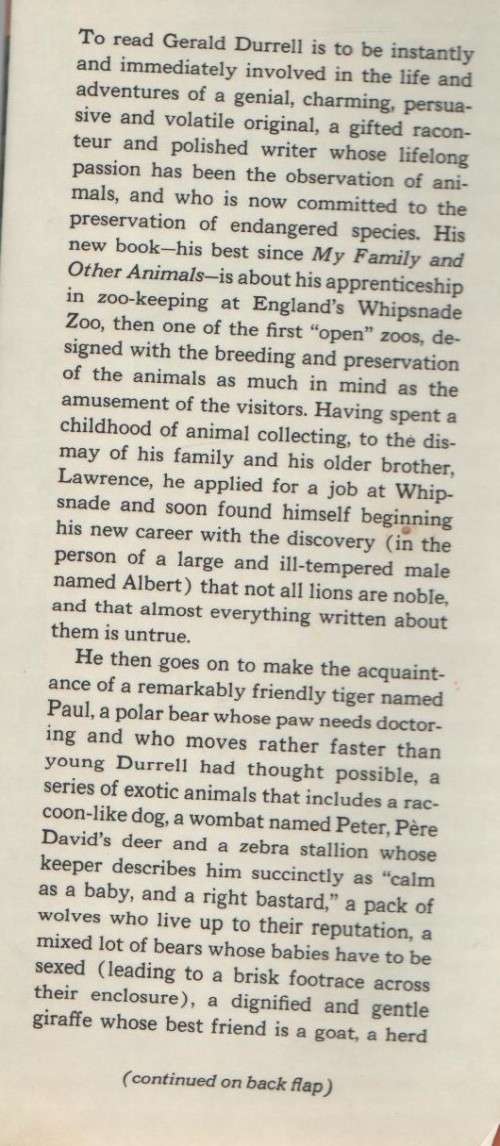 A BEVY OF BEASTS - GERALD DURRELL (1973)