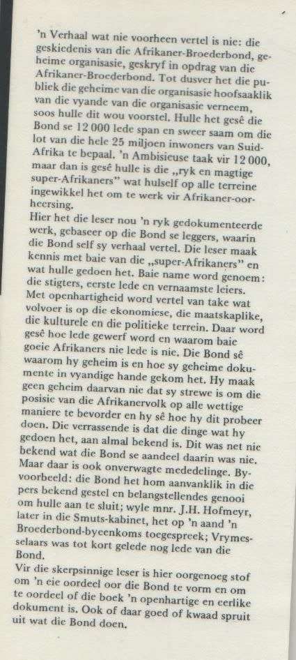 Die Afrikaner Broederbond. Eerste 50 Jaar - A N Pelzer (1980)