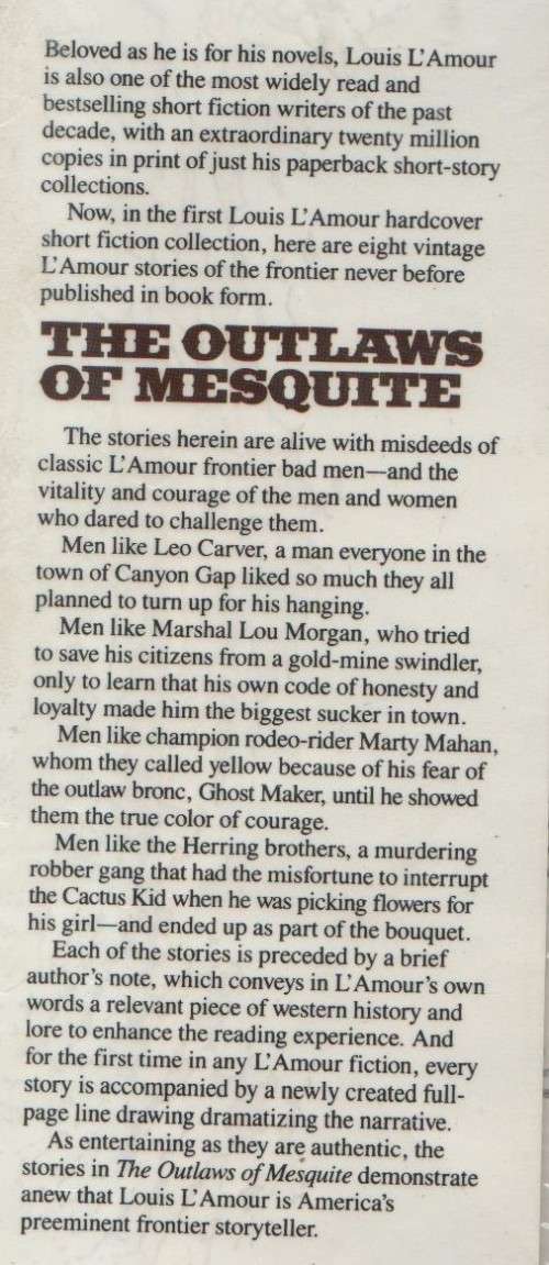 THE OUTLAWES OF MESQUITE - LOUIS L'AMOUR (1990)