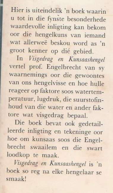 VISGEDRAG EN KUNSAASHENGEL - PROF DR B J ENGELBRECHT (1 STE DRUK 1980)