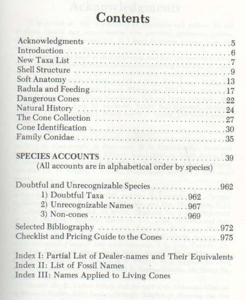 CONE SHELLS, A SYNOPSIS OF THE LIVING CONIDAE - JERRY G  WALLS