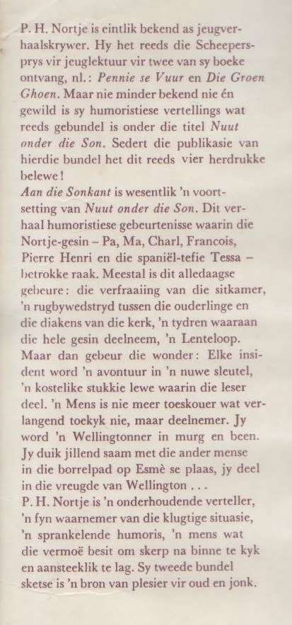 STEL VAN DRIE P H NORTJE BOEKE, OP DIE SONPAD; AAN DIE SONKANT & NUUT ONDER DIE SON