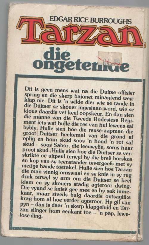 TARZAN DIE ONGETEMDE, NOMMER 7 - EDGAR RICE BURROUGHS (1 STE UITGAWE 1984)