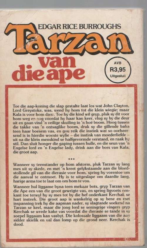 TARZAN VAN DIE APE, NOMMER 1 - EDGAR RICE BURROUGHS (1 STE UITGAWE 1983)