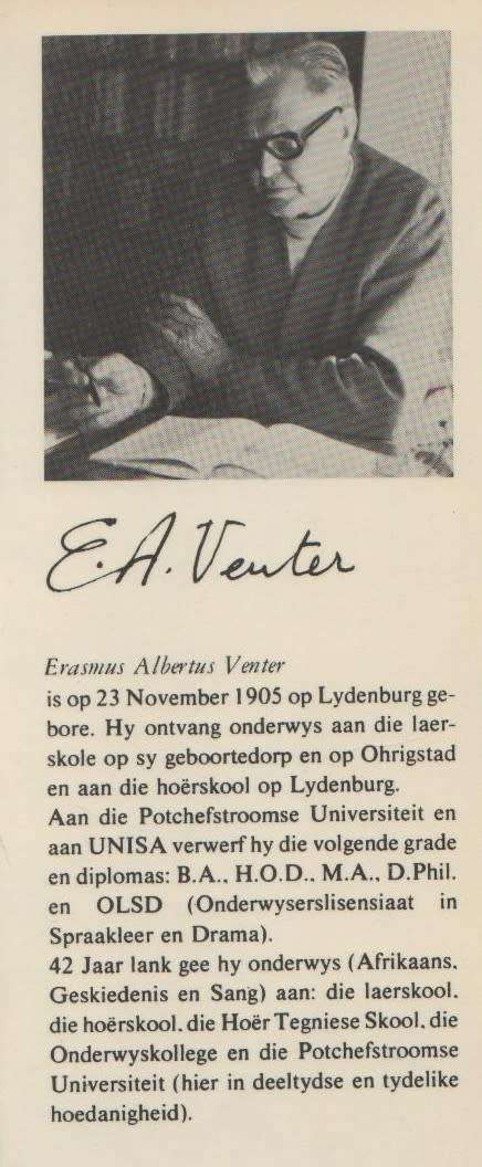 ONS GESKIEDENISALBUM - E A VENTER (1 STE UITGAWE 1983)