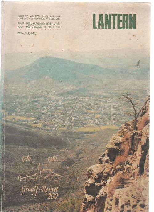 LANTERN - JULIE 1986 JAARGANG 35 NR 10 - TYDSKRIF VIR KENNIS EN KUTUUR