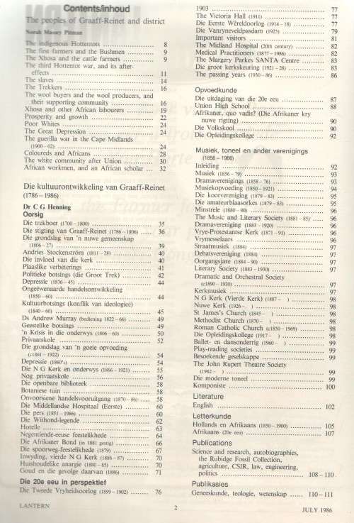 LANTERN - JULIE 1986 JAARGANG 35 NR 10 - TYDSKRIF VIR KENNIS EN KUTUUR