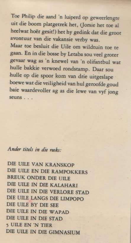 DIE UILE IN DIE WILDTUIN - COR DIRKS (2 DE UITGAWE 1978)