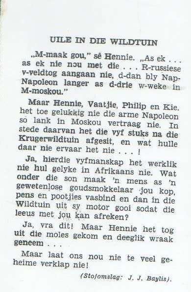 DIE UILE IN DIE WILDTUIN - COR DIRKS (3 DE DRUK 1965)