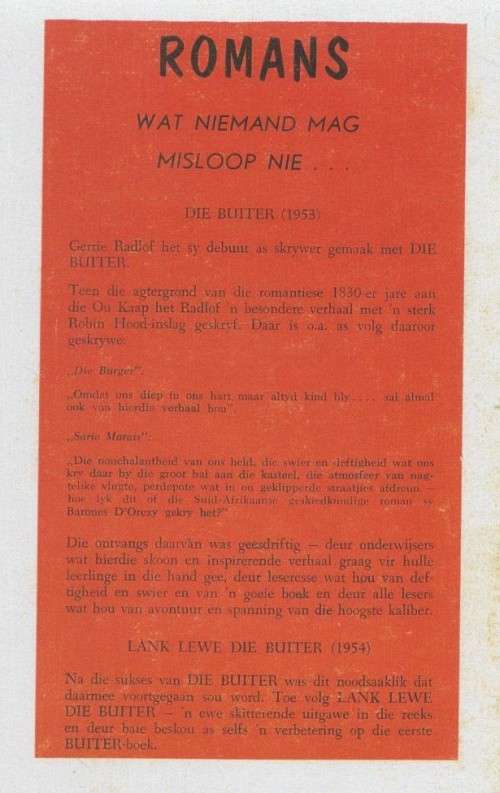 DIE BUITER EN SY BENDE - GERRIE RADLOF (1955)