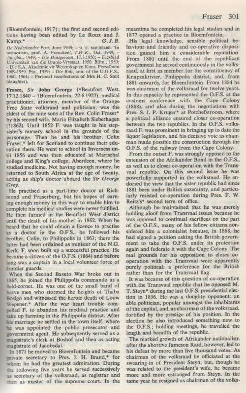 VOLUME I AND II , DICTIONARY OF SOUTH AFRICAN BIOGRAPHY - HUMAN SCIENCES RESEARCH COUNCIL