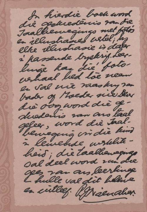 TAAL EN BEELD, DIE GESKIEDENIS V D AFRIKAANSE TAALBEWEGINGS - P J NIENABER (ONGEDATEERD)