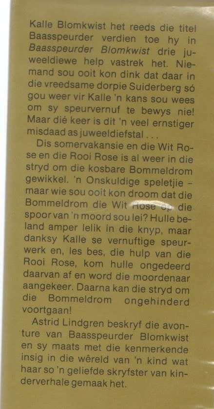 BAASSPEURDER BLOMKWIST IN DIE KNYP - ASTRID LINDGREN (1 STE AFRIKAANSE UITGAWE 1979)