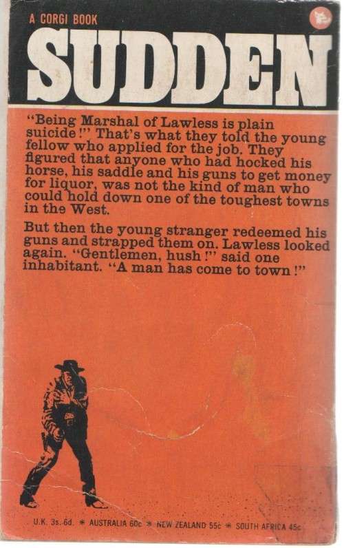 THE MARSHALL OF LAWLESS - OLIVER STRANGE (CORGI WESTERN - 1968)