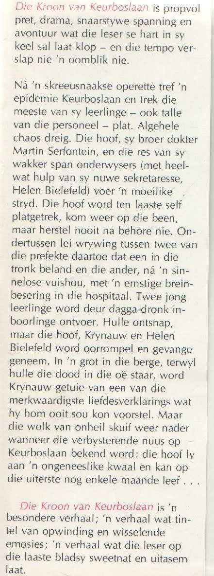 DIE KROON VAN KEURBOSLAAN, NOMMER 4 - THEUNIS KROGH (2 DE DRUK 1982)