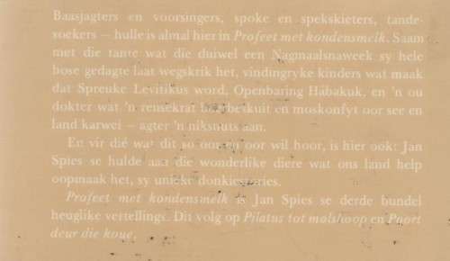 DRIE HARDEBANDBOEKE/VERTELLINGS DEUR JAN SPIES